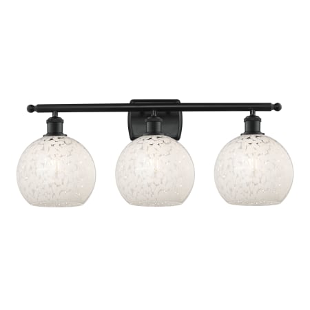 A large image of the Innovations Lighting 516-3W-11-28-White Mouchette-Bathroom Vanity Light Alternate Image