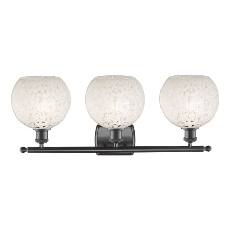 A large image of the Innovations Lighting 516-3W-11-28-White Mouchette-Bathroom Vanity Light Alternate Image