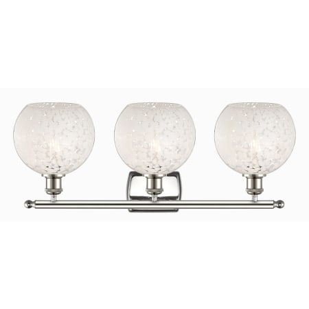 A large image of the Innovations Lighting 516-3W-11-28-White Mouchette-Bathroom Vanity Light Alternate Image