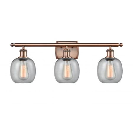 A large image of the Innovations Lighting 516-3W Belfast Antique Copper / Seedy