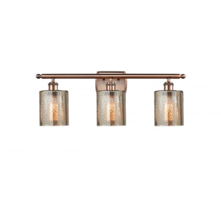 A large image of the Innovations Lighting 516-3W Cobbleskill Antique Copper / Mercury