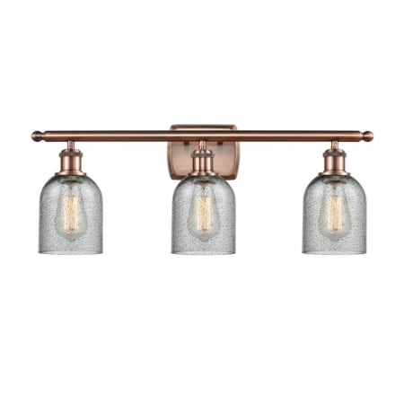 A large image of the Innovations Lighting 516-3W Caledonia Antique Copper / Charcoal