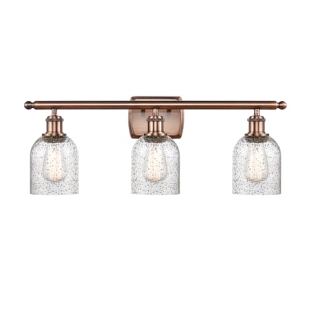 A large image of the Innovations Lighting 516-3W-12-26 Caledonia Vanity Mica / Antique Copper