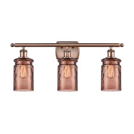 A large image of the Innovations Lighting 516-3W Candor Antique Copper / Toffee Waterglass