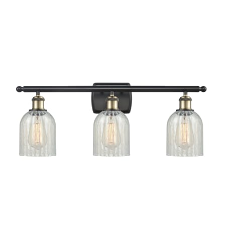 A large image of the Innovations Lighting 516-3W Caledonia Black Antique Brass / Mouchette