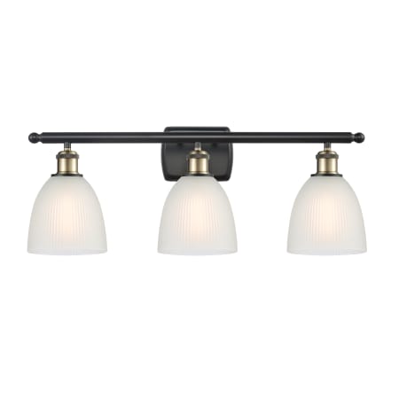 A large image of the Innovations Lighting 516-3W Castile Black Antique Brass / White