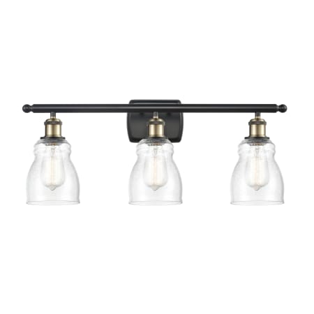 A large image of the Innovations Lighting 516-3W Ellery Black Antique Brass / Seedy