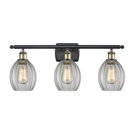 A large image of the Innovations Lighting 516-3W Eaton Black Antique Brass / Clear