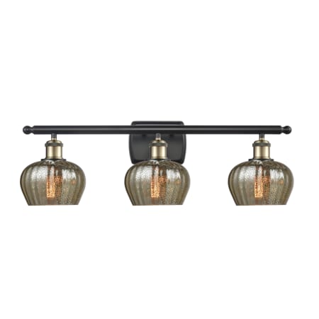 A large image of the Innovations Lighting 516-3W Fenton Black Antique Brass / Mercury