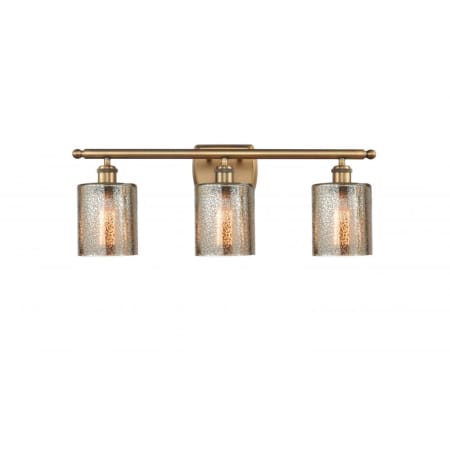 A large image of the Innovations Lighting 516-3W Cobbleskill Brushed Brass / Mercury