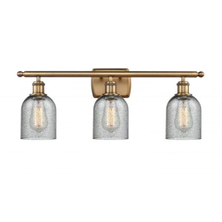 A large image of the Innovations Lighting 516-3W Caledonia Brushed Brass / Charcoal