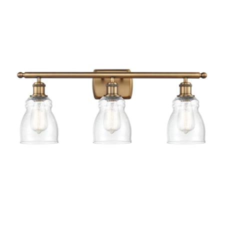 A large image of the Innovations Lighting 516-3W Ellery Brushed Brass / Seedy