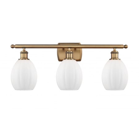 A large image of the Innovations Lighting 516-3W Eaton Brushed Brass / Matte White