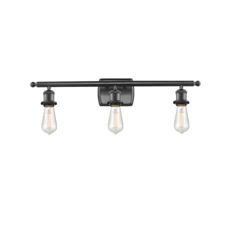 A large image of the Innovations Lighting 516-3W Bare Bulb Matte Black