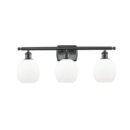 A large image of the Innovations Lighting 516-3W Belfast Matte Black / Matte White