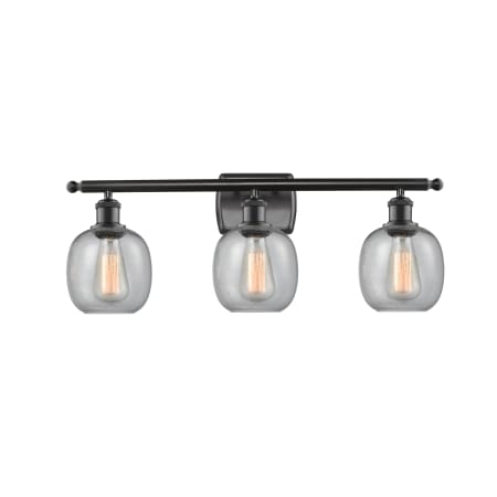 A large image of the Innovations Lighting 516-3W Belfast Matte Black / Seedy