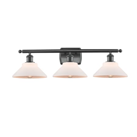 A large image of the Innovations Lighting 516-3W Orwell Matte Black / Matte White