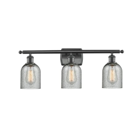 A large image of the Innovations Lighting 516-3W Caledonia Matte Black / Charcoal