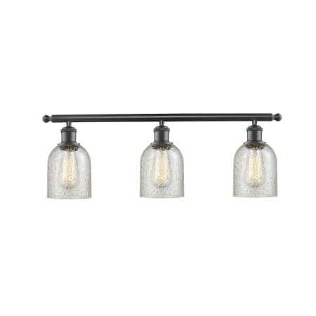 A large image of the Innovations Lighting 516-3W Caledonia Matte Black / Mica