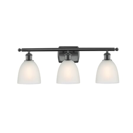 A large image of the Innovations Lighting 516-3W Castile Matte Black / White