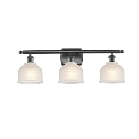 A large image of the Innovations Lighting 516-3W Dayton Matte Black / White