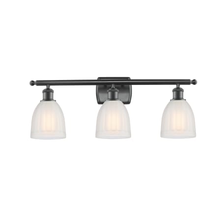 A large image of the Innovations Lighting 516-3W Brookfield Matte Black / White