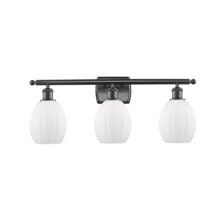 A large image of the Innovations Lighting 516-3W Eaton Matte Black / Matte White