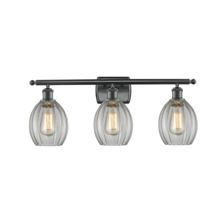 A large image of the Innovations Lighting 516-3W Eaton Matte Black / Clear