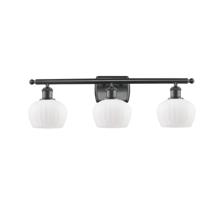 A large image of the Innovations Lighting 516-3W Fenton Matte Black / Matte White
