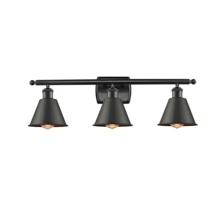 A large image of the Innovations Lighting 516-3W Smithfield Matte Black / Metal