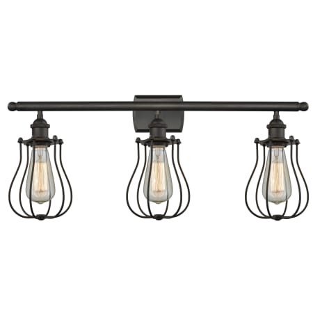 A large image of the Innovations Lighting 516-3W Barrington Oiled Rubbed Bronze / Mesh Cylinder