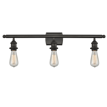 A large image of the Innovations Lighting 516-3W Bare Bulb Oiled Rubbed Bronze