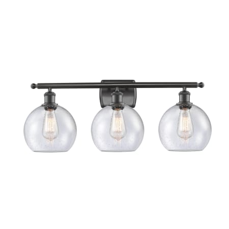 A large image of the Innovations Lighting 516-3W-13-26 Athens Vanity Oil Rubbed Bronze / Seedy