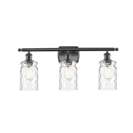 A large image of the Innovations Lighting 516-3W Candor Oil Rubbed Bronze / Clear Waterglass