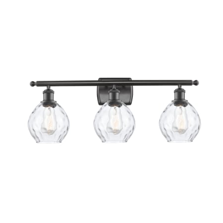 A large image of the Innovations Lighting 516-3W Small Waverly Oil Rubbed Bronze / Clear