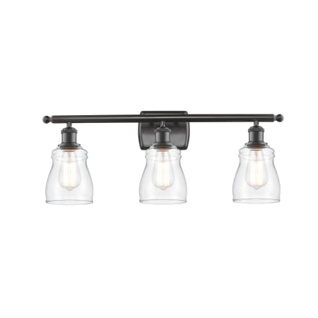 A large image of the Innovations Lighting 516-3W Ellery Oil Rubbed Bronze / Clear