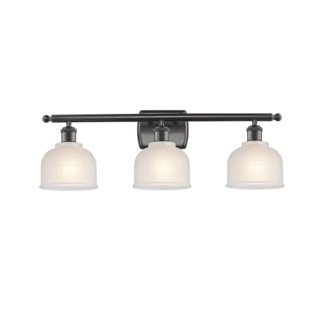 A large image of the Innovations Lighting 516-3W Dayton Oil Rubbed Bronze / White