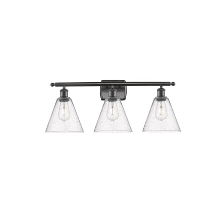 A large image of the Innovations Lighting 516-3W-11-28 Berkshire Vanity Oil Rubbed Bronze / Seedy