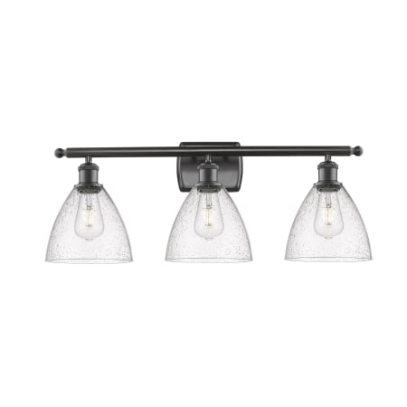 A large image of the Innovations Lighting 516-3W-11-28 Bristol Vanity Oil Rubbed Bronze / Seedy