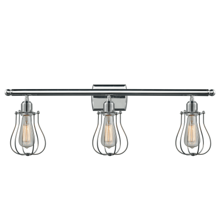 A large image of the Innovations Lighting 516-3W Barrington Polished Chrome / Mesh Cylinder