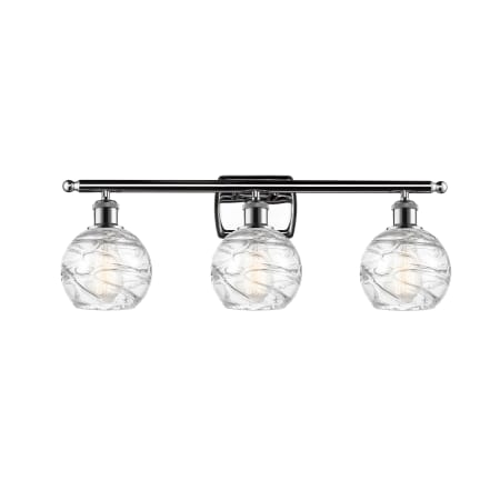 A large image of the Innovations Lighting 516-3W Small Deco Swirl Polished Chrome / Clear