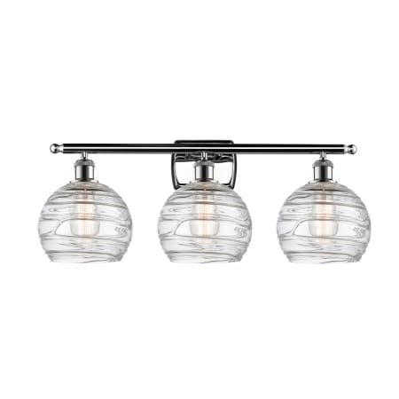 A large image of the Innovations Lighting 516-3W Deco Swirl Polished Chrome / Clear