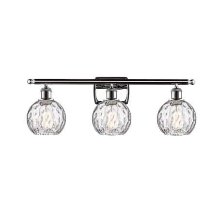 A large image of the Innovations Lighting 516-3W-11-26 Athens Vanity Polished Chrome / Clear Water Glass