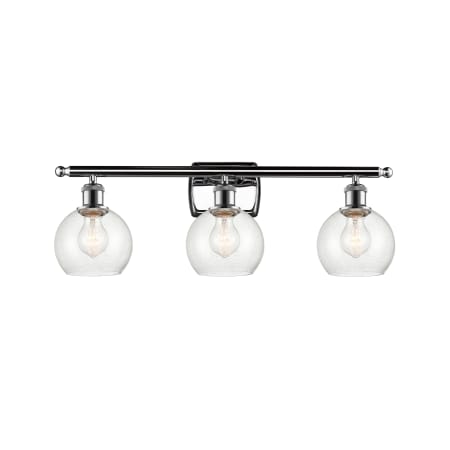 A large image of the Innovations Lighting 516-3W-9-26 Athens Vanity Polished Chrome / Seedy