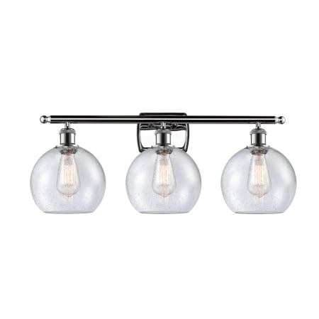 A large image of the Innovations Lighting 516-3W-13-26 Athens Vanity Polished Chrome / Seedy