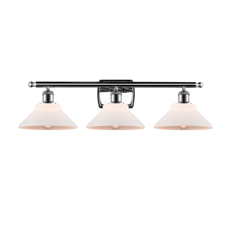 A large image of the Innovations Lighting 516-3W Orwell Polished Chrome / Matte White