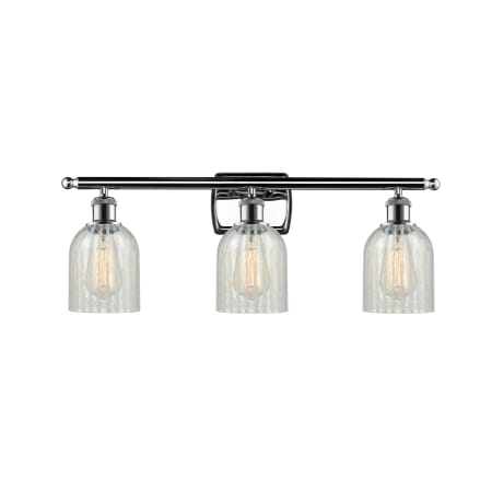A large image of the Innovations Lighting 516-3W Caledonia Polished Chrome / Mouchette