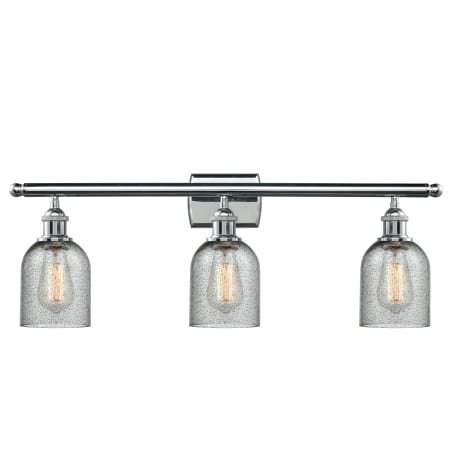 A large image of the Innovations Lighting 516-3W Caledonia Polished Chrome / Charcoal