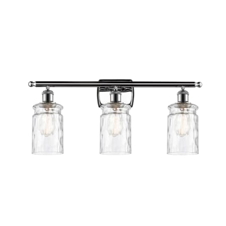 A large image of the Innovations Lighting 516-3W Candor Polished Chrome / Clear Waterglass