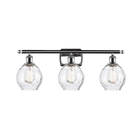 A large image of the Innovations Lighting 516-3W Small Waverly Polished Chrome / Clear